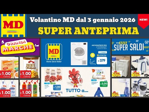 volantino MD dal 3 gennaio 2026 ✅ #anteprima Tutto a 1€ 🔥 Offerte e promozioni casa cucina