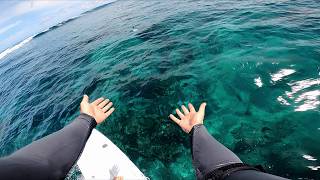 MALDIVES SURFING MIDLENGTH - RAW GOPRO POV - CLEAREST WATER EVER
