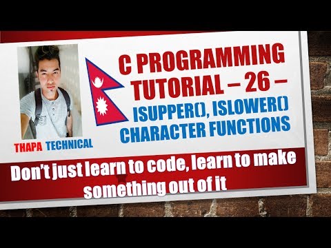 C Programming Tutorial 26 islower isupper Functions Nepali