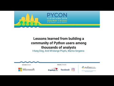 Image thumbnail for talk Lessons learned from building a community of Python users among thousands of analysts