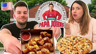 🇬🇧 Brits Try PAPA JOHN PIZZA for the First Time! 🇺🇸