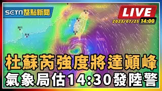 杜蘇芮將達顛峰 氣象局估14:30發陸警
