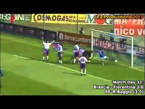 Serie A 2001-2002, day 32 Brescia - Fiorentina 3-0 (R.Baggio 2nd goal)