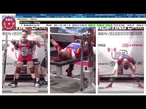 Salnikova N. lifting at World Open Powerlifting Championships 2017 in 52kg class with 505kg