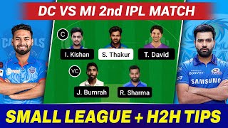 DC vs MI 2nd Match Dream11 Team | DC vs MI Dream11 Team Prediction | MI vs DC Dream11 IPL 2022.