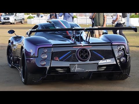 Hypercars and Supercars leaving salon prive at Blenheim palace 