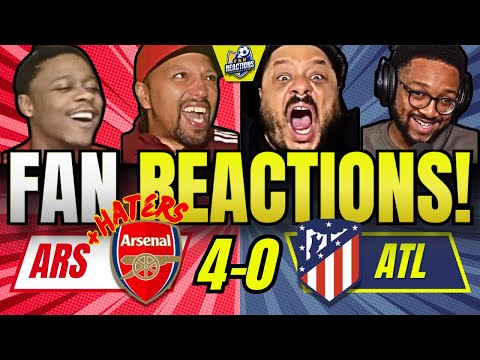 ARSENAL FANS + RIVALS REACTION TO ARSENAL 4-0 ATLETICO MADRID | UEFA CHAMPIONS LEAGUE FAN REACTIONS