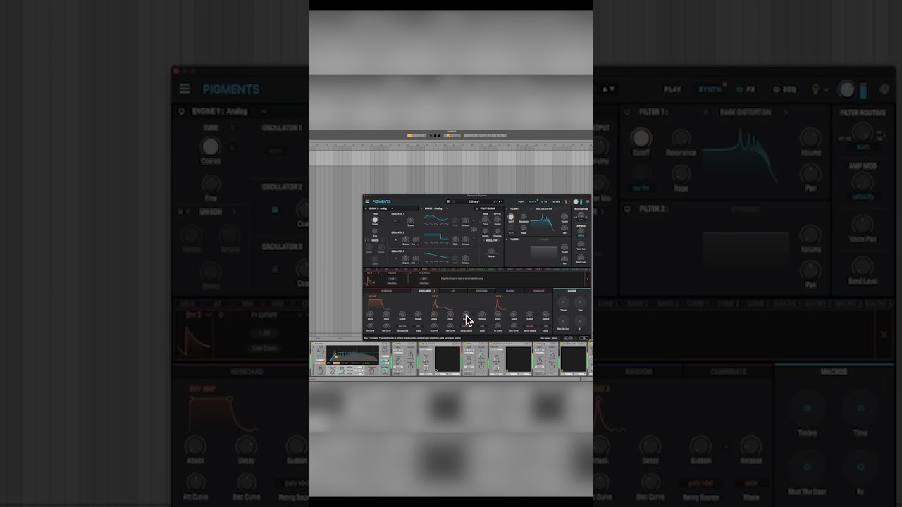 Making a Gabber Kick with Pigments Rage Distortion Filter (Sine & Square Only) #sounddesign #gabber