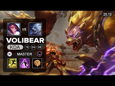 Volibear vs Fiora Top - KR Master - Patch 25.13 Season 15