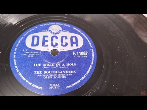 The Mole In A Hole ~ The Southlanders ~ 1958 Decca 78rpm ~ 1963 Bush SRP31D Player
