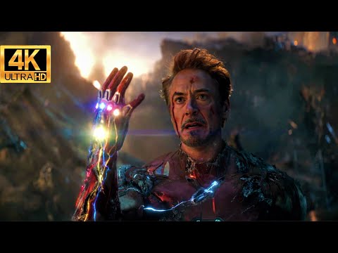 'I am Inevitable' --'And I am Iron Man' Snap Scene Avengers ENDGAME Movie Clip 4K 60fps 2160p