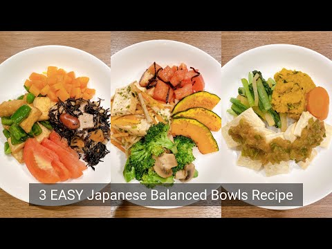 3 EASY Japanese Balanced Bowls/ Vegan Buddha Bowls/ Plant-based Recipes