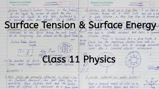 Surface Tension | Surface Energy | Chapter 9 | Mechanical Properties of Fluids | 11