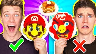 PANCAKE ART CHALLENGE 4!!! Learn How To Make Mario Odyssey Star Wars Jedi Nintendo Food DIY Pancake