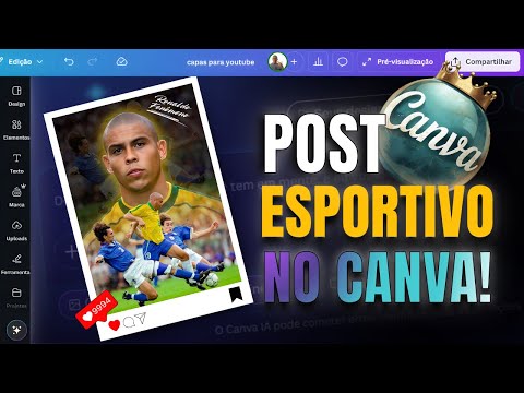 Como Criar Post Esportivo no Canva (Arte Profissional de Futebol com Efeito Blend)