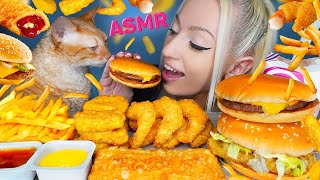 ASMR EATING MCDONALDS BURGER CHICKEN NUGGETS FRIED