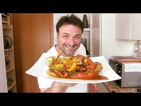 Pollo alla Romana con Peperoni Glassati all'Aceto Balsamico