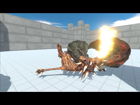 Devil's Dog vs 2 T-Rex : Animal Revolt Battle Simulator #shorts