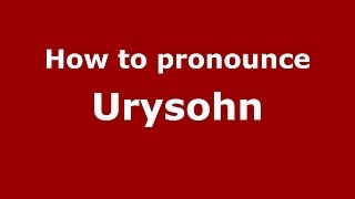 How to pronounce Urysohn