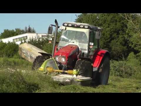 Gras mähen mit Massey Ferguson 5445 und Claas Mähkombination![HD]