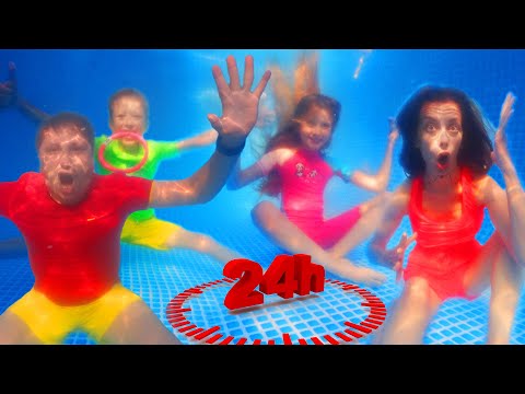 👙 CINE mă IMITĂ sub APĂ ⏰ 24 de Ore în PISCINĂ 🌊
