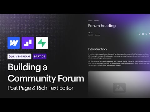 Post Page & Rich Text Editor | Building a community forum Part 4