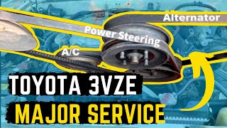Toyota 3VZE 3.0L Timing Belt, Water Pump, Tensioners Replacement - Girlie Garage