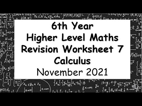 LCHL Revision Worksheet 7 - Section B - Functions and Calculus