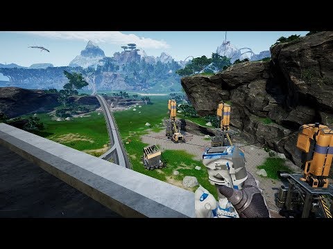 Satisfactory Walk Through - Desert Ep106 - Building - Building the Grassland Train Outpost!