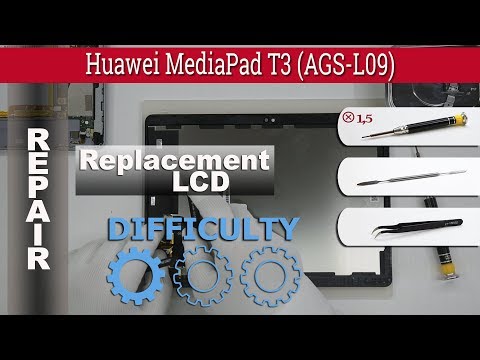 Wie kann man 🔧 Display & Touch screen 📱 Huawei MediaPad T3 10'' (AGS-L09) ersetzen