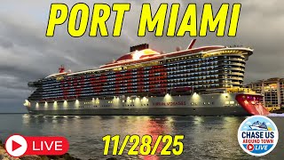 LIVE: Watching 8 Cruise Ships Leaving Port Miami LIVE! (Nov. 28, 2025)