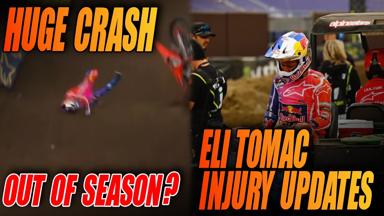Eli Tomac Not Racing In Cleveland SX & Injury Updates After Huge Crash in Q1 (May End The Season)