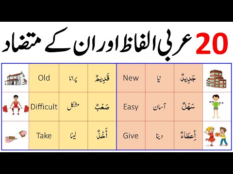 20 Opposite Words in Arabic English and Urdu | Opposites in Arabic | Arabic with Engrabic