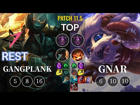 JT Rest Gangplank vs Gnar Top - KR Patch 11.5