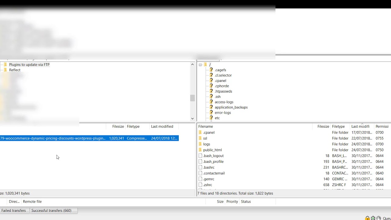 Manually updating WordPress plugins via Filezilla FTP