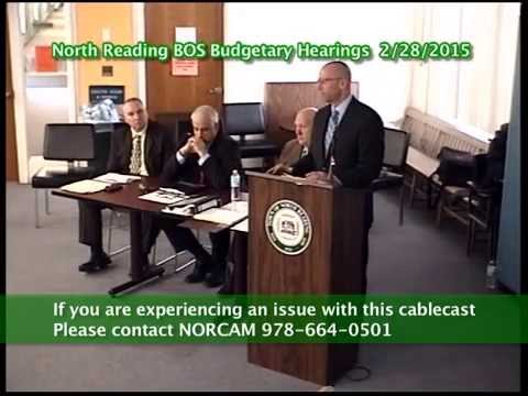 North Reading, MA Budgetary Hearings - NRPD, NRFD, & DPW 2/28/15