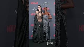 Anne Hathaway and Michaela Coel arrive at the "Mother Mary" special screening in London.
