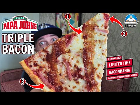 Papa John's® Triple Bacon Pizza Review! 🥓🐖🥓🍕 |...