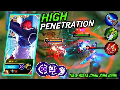 99.9% OF CHOU USER DON'T KNOW THIS NEW PENETRATION COMBO🔥Must Try This!!! CHOU BEST BUILD 2023 MLBB
