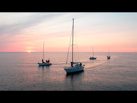 Søspejderne fra Mols ankommer til Østerby Havn, Læsø