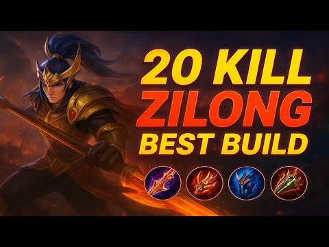 20 Kills ZILONG!! One Shot Damage Build 🤯 | Top 1 Global MLBB