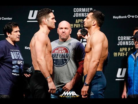 Chris Weidman vs. Gegard Mousasi UFC 210 Weigh-in Staredown - MMA Fighting