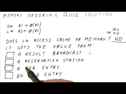 Memory Ordering Quiz Solution 2 - Georgia Tech - HPCA: Part 3