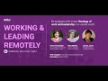 Working And Leading Remotely Webinar Kara Martin Diane Hockridge Sandy Jones