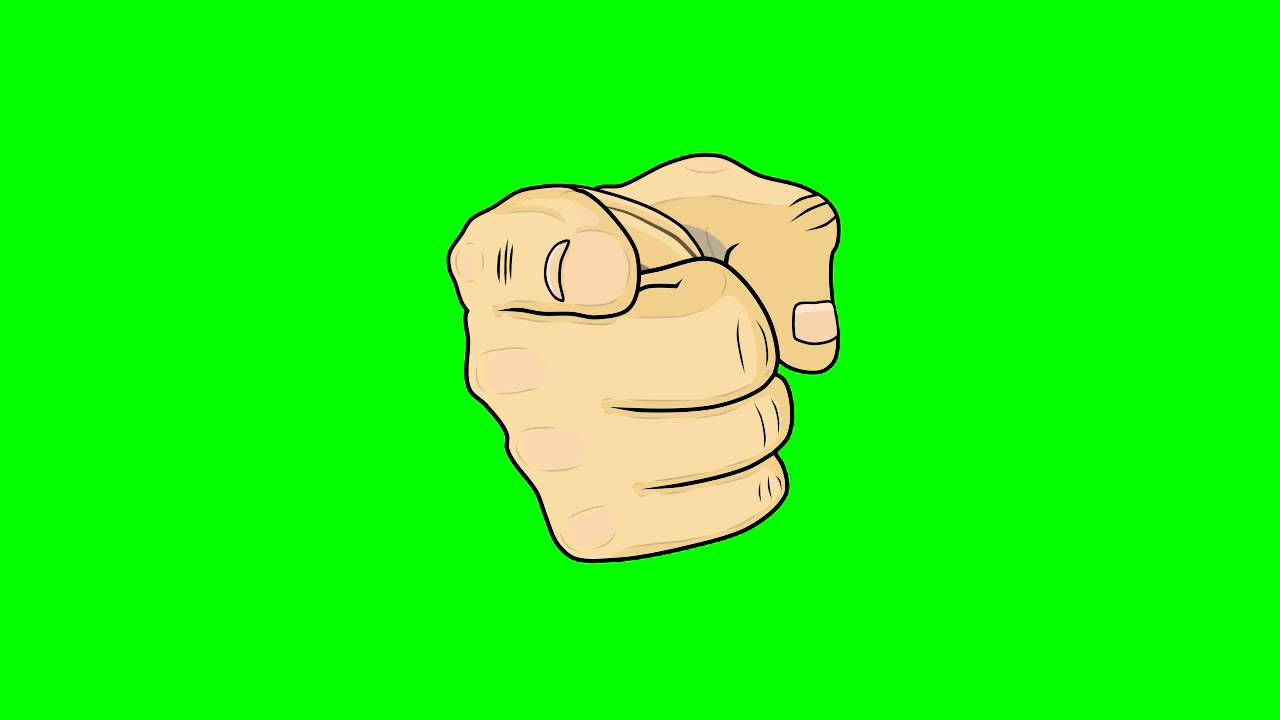 Animated Hand Pointing at Viewer ~ Green Screen
