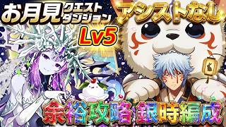 【驚愕】アシスト無しで超重力粉砕！？坂田銀時で挑むお月見クエストLv.5がヤバすぎるｗｗ【パズドラ】【実況】