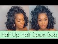 HOW TO: $20 HALF UP HALF DOWN QUICK WEAVE BOB  | STEP BY STEP HAIR TUTORIAL | Tatiaunna