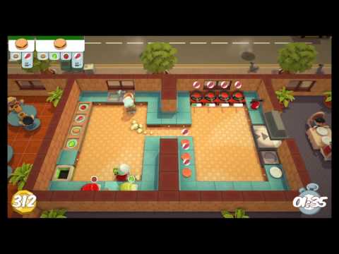 [Overcooked: Level 1-4] 2-Player OUTDATED World Record Score: 598