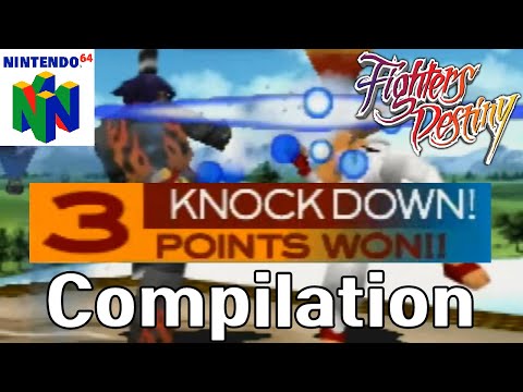 Fighters Destiny (Nintendo 64) - Knock Down Moves Compilation [All Characters]