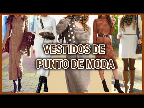 VESTIDOS DE MODA OTOÑO INVIERNO 2021 202  / VESTIDOS DE PUNTO MODERNOS/ TENDENCIAS VESTIDOS DE PUNTO